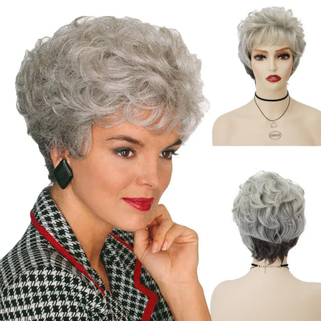 Gnimegil Synthetic Short Pixie Cut Wig Women Natural