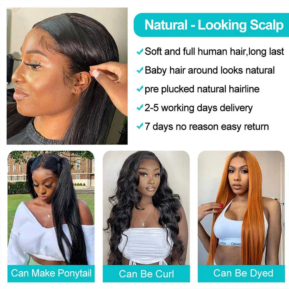 Lace Frontal Human Hair Pre Plucked Wigs Brazilian