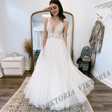 Viktoria Pastrol Wedding Dresses V-Neck Backless Tulle For