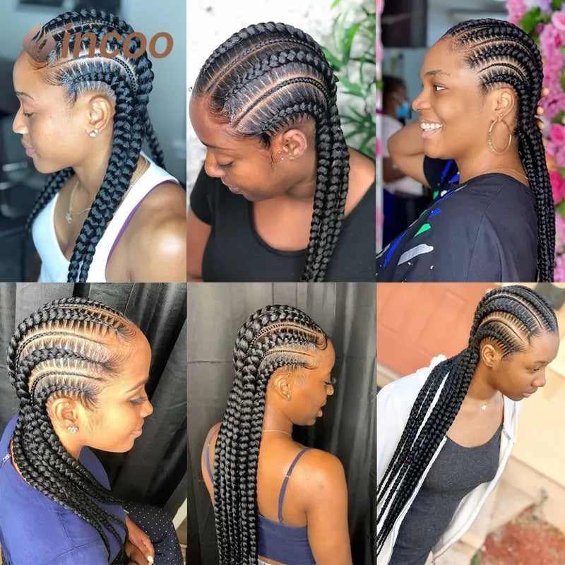 Full Lace Frontal Wigs For Women Cornrow