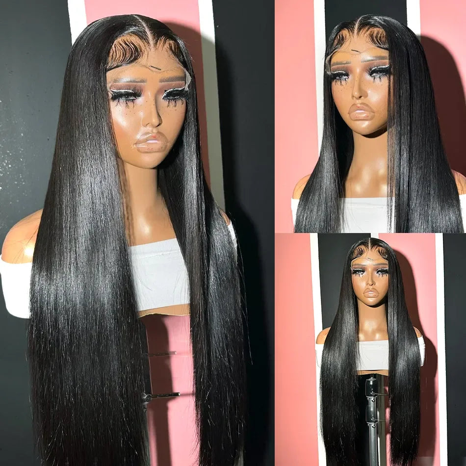 Straight Lace Front Human Hair Wig Pre Pluck