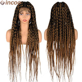 Inches Synthetic Knotless Large Square Box Braided Wigs