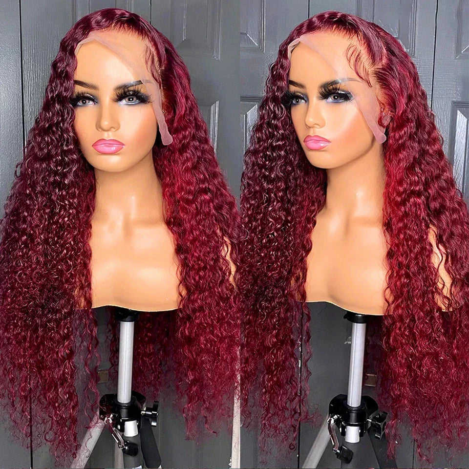 Water Wave Burgundy 13X6 Hd Lace Frontal Human