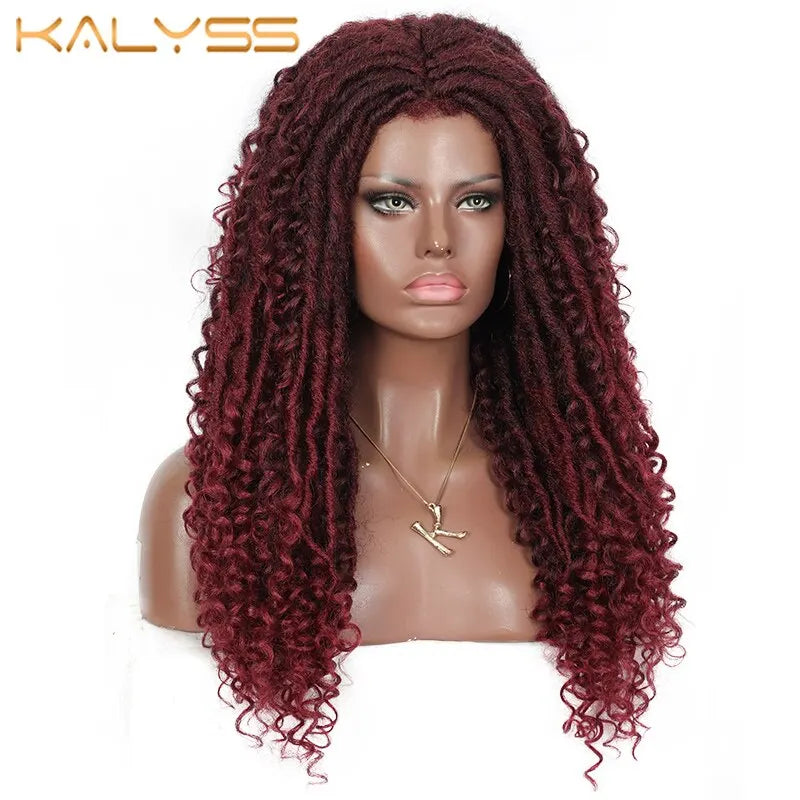 Kalyss Inches Red Wig Synthetic Braids Wigs Full