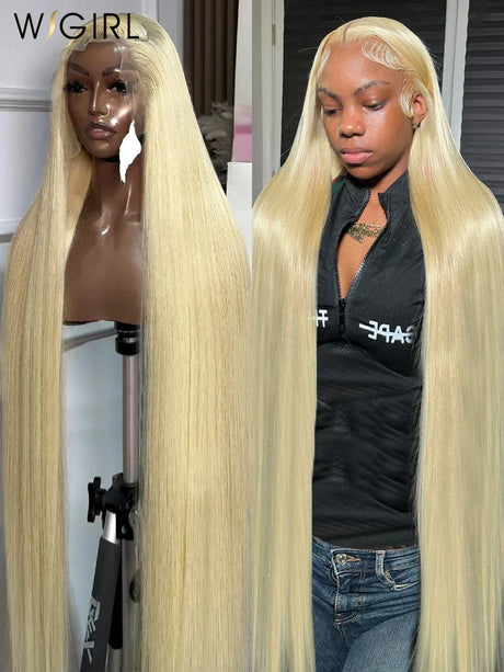 Human Hair Wigs 13X6 Straight Blonde Lace Front