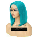 Lime Green Bob Lace Front Wigs Human Hair