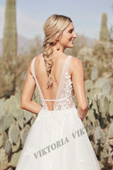 Viktoria Pastrol Wedding Dresses V-Neck Backless Tulle For