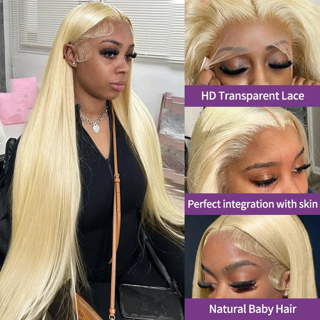 Rosabeauty % Full 13X6 Hd Blonde Lace Frontal