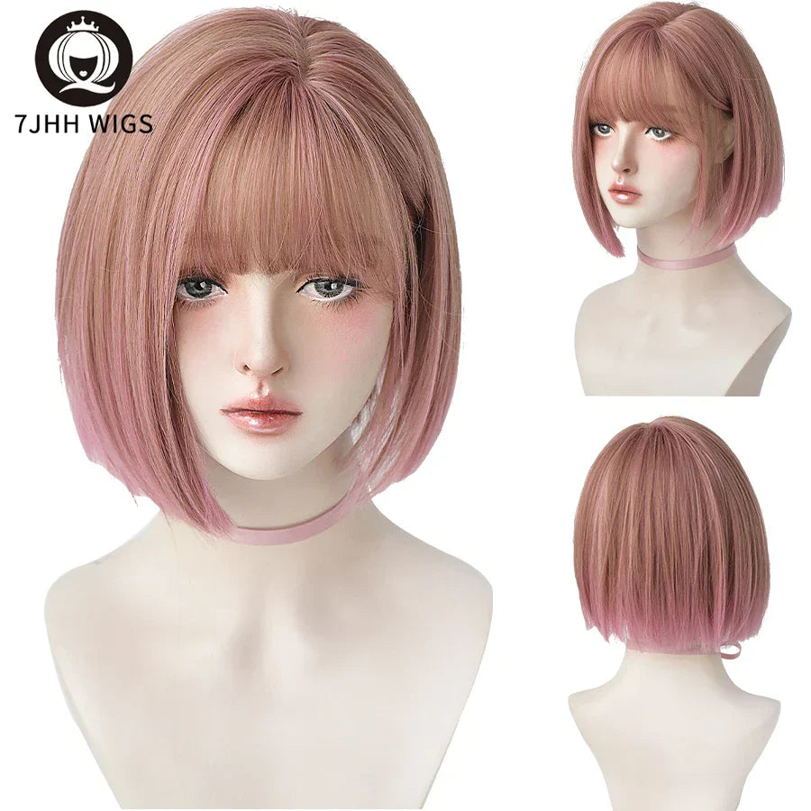 Jhh Wigs Black Short Bob Wig For Girl