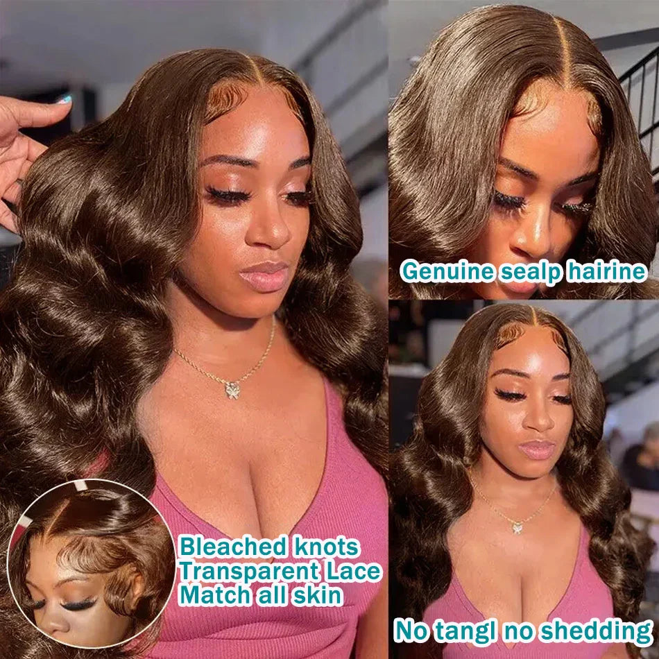 Chocolate Brown Body Wave 13X6 Lace