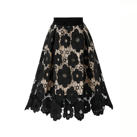 Elegant Summer Boho Lace Skirts Women Vintage Mesh