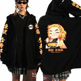 Men Women Anime Zip Hoodie Demon Slayer Graphic