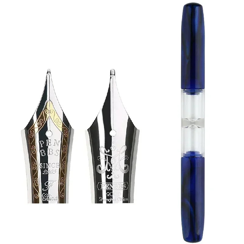 Penbbs Transparent Resin Fountain Pen Double-Nib Ink