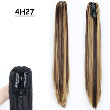 Synthetic Claw Clip On Ponytail Hair Extensions Long