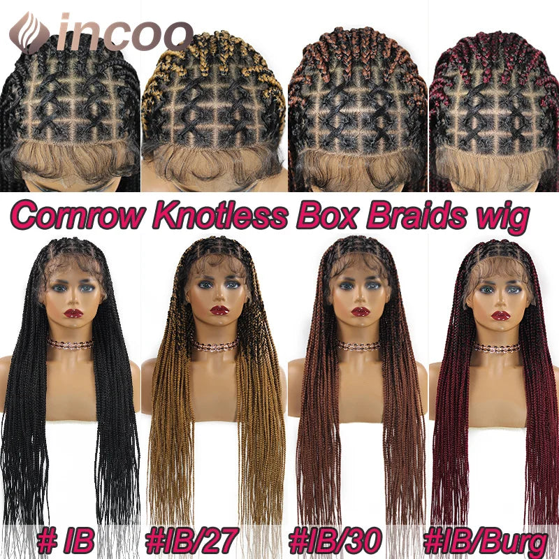 Cornrow Box Braided Wigs Long Jumbo Knotless African