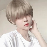 Manwei Fashion Men Short Wig Light Yellow Blonde