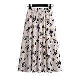 Women' Summer Loose Floral Chiffon A-Line Skirt