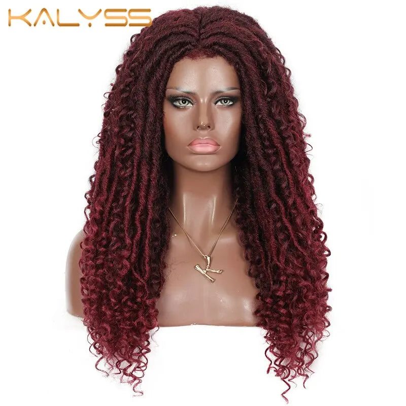 Kalyss Inches Red Wig Synthetic Braids Wigs Full