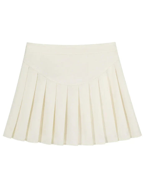 Gibsie Women High Waist Pleated Skirt Kawaii Casual