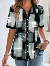 Casual Blouse, Women' Plus Colorblock Button Up Short