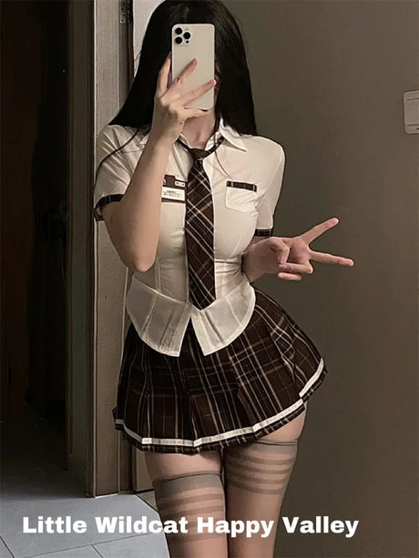 Sexy Lingerie School Student Uniform Role Play Costume