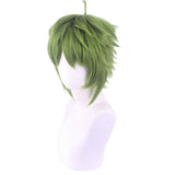 Men Synthetic Green Short Wavy Wig Cosplay Anime