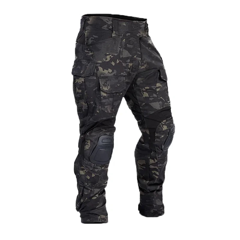 Men Military Tactical Trousers Cp Camouflage Cargo Knee