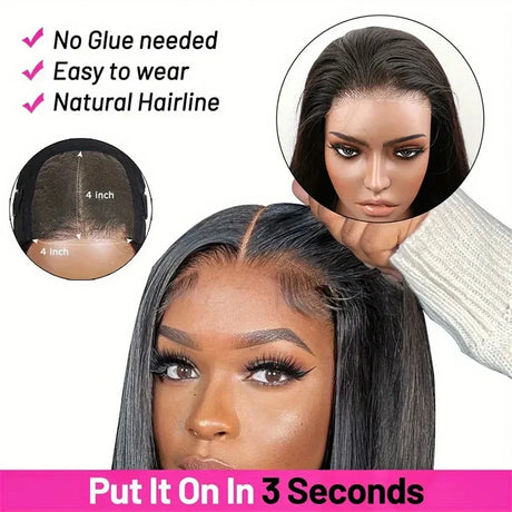 Glueless Wig Human Hair Ready To Wear Preplucked