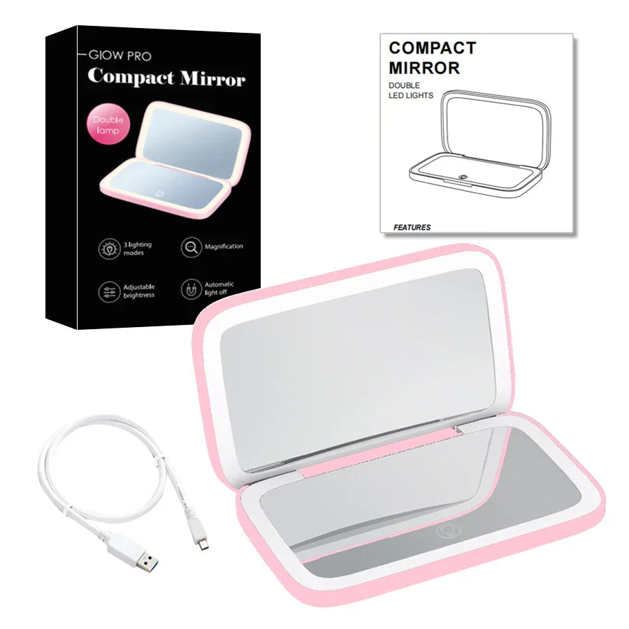 LED Compact Folding Makeup Mirror