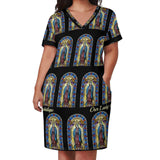 Virgin Mary Catholic Dress Short Sleeve Our Lady