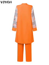 Vonda Bohemian Pant Sets Women Long Sleeve