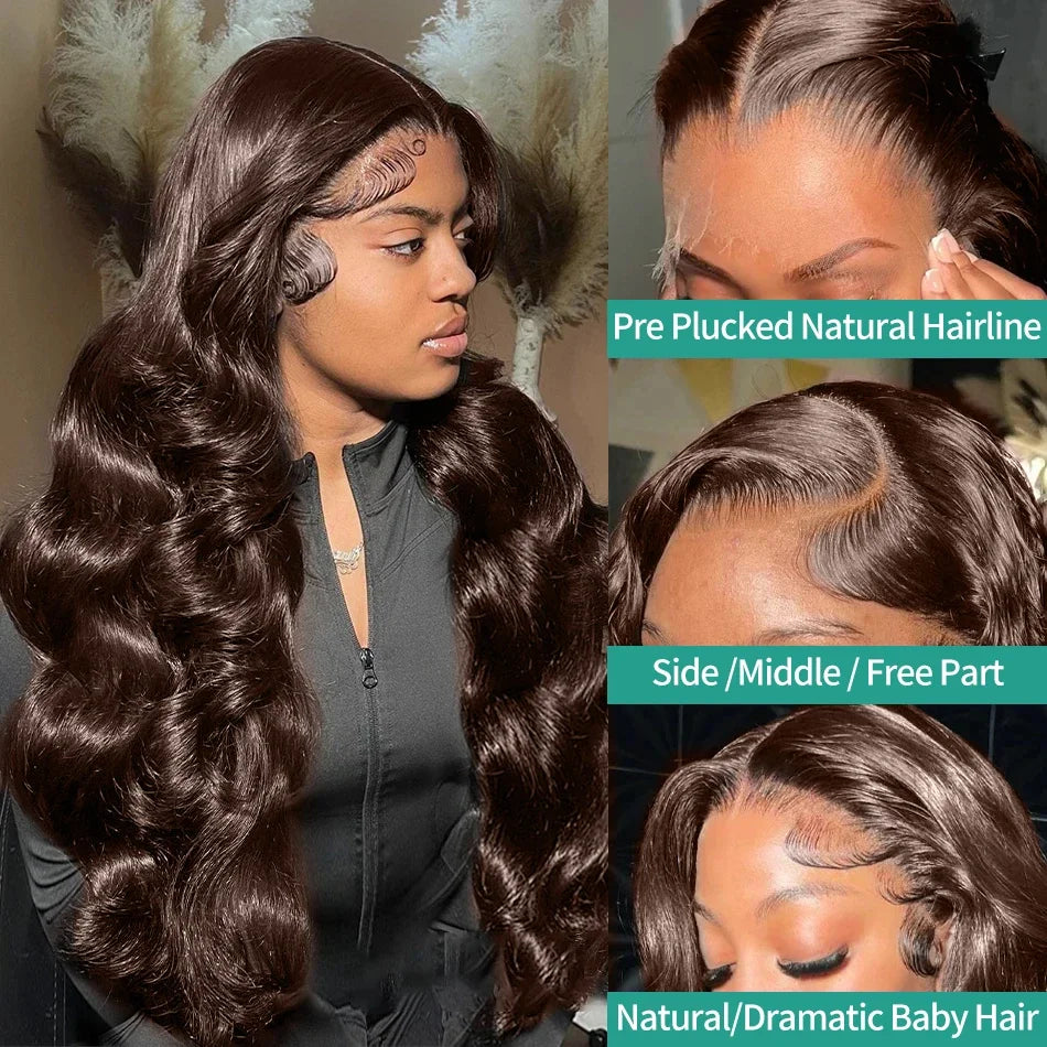 Chocolate Brown Body Wave 13X6 Lace