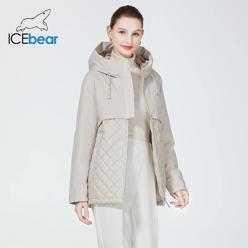 Icebear New Women Casual Short Jackets Hooded Windproof