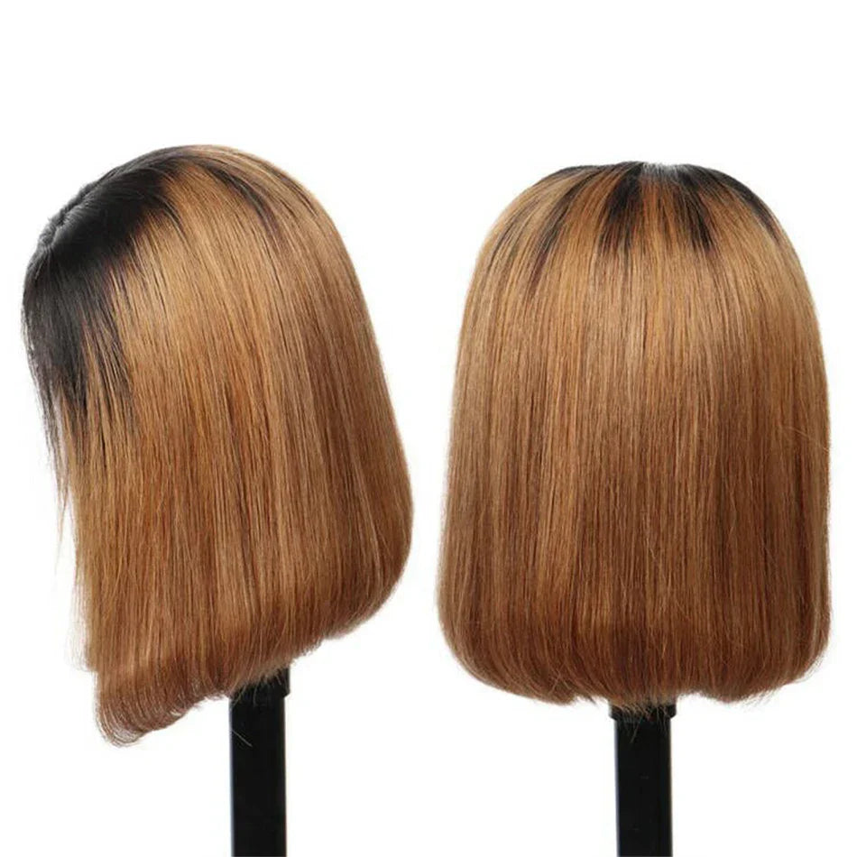 Short Bob Wig Ombre B/ Bob Straight Highlight