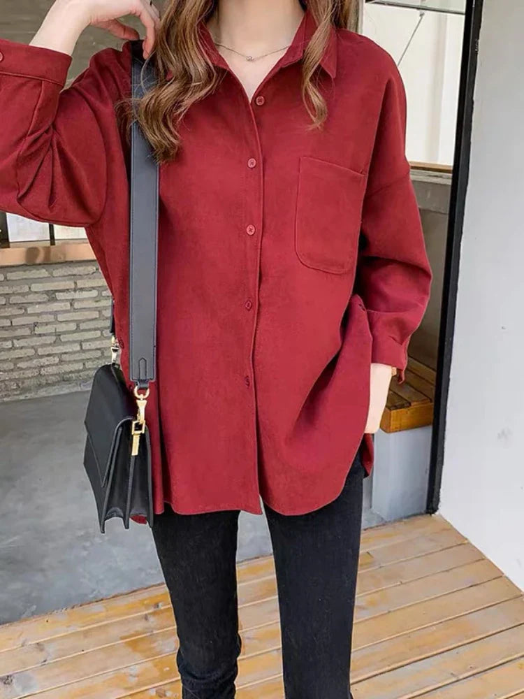 Korean Style Blouses Long Sleeve Clothes Office Autumn