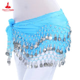 Belly Dance Belt For Women Chiffon Gold Coines