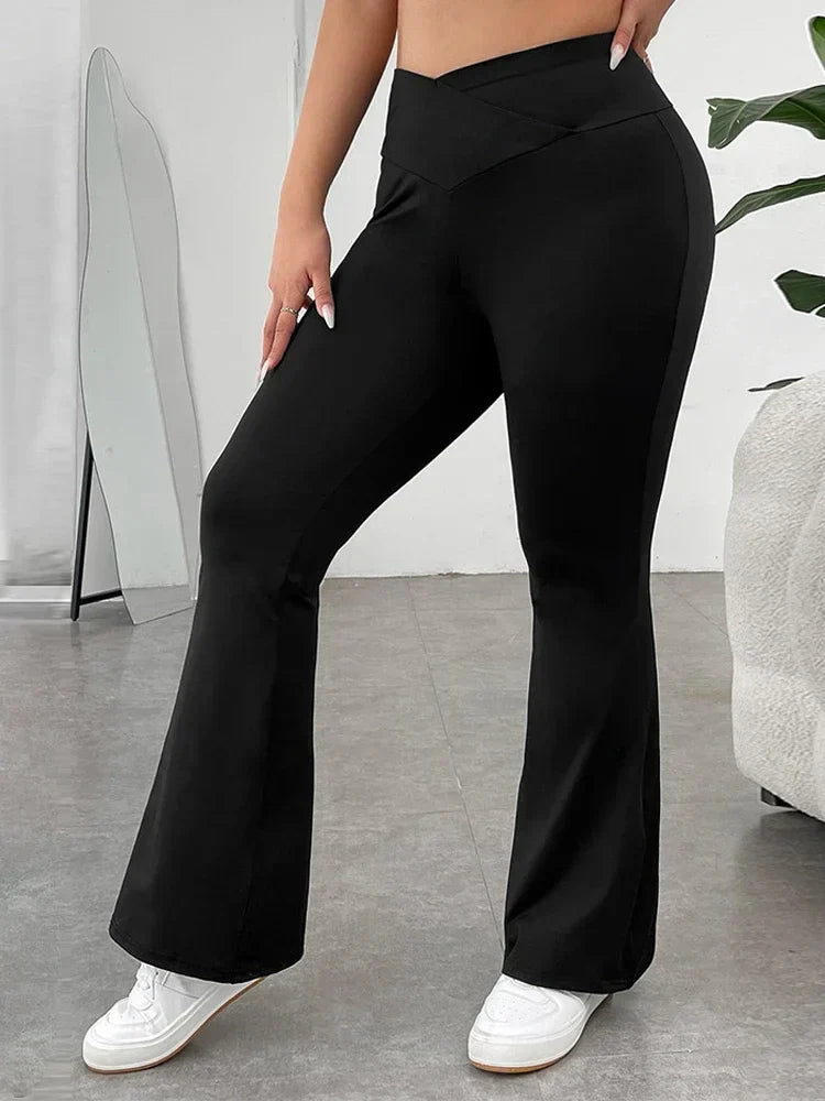 Black Pants For Women High Waist Strecth Flare