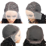 Bob Lace Wig Black Curly For Women Deep