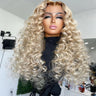 Ombre Ash Blonde Loose Curly Glueless Synthetic Hair