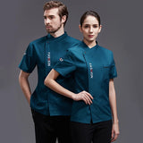 Chef Uniform Short Sleeve Restaurant Cook Coat Women