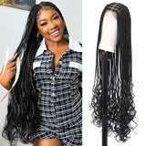 Full Double Lace Front Knotless Box Braided Wigs