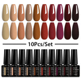 Nude Glitter Gel Nail Polish Set Purple Pink