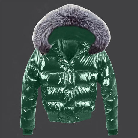 Fake Fur Parkas Waterproof Women Down Jacket Winter