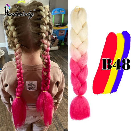 Wonderlady Color Long Colored Braiding Hair Jumbo Braids