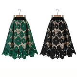 Elegant Summer Boho Lace Skirts Women Vintage Mesh