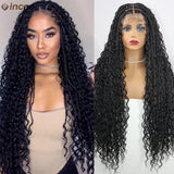 Long Boho Braided Full Lace Front Wigs Blonde