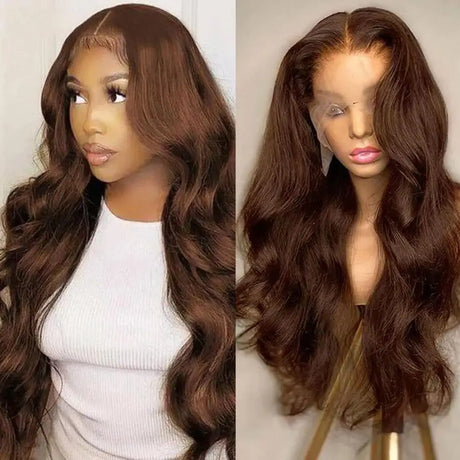 Chocolate Brown Lace Front Human Hair Wigs