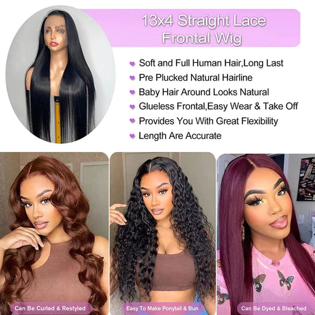 Straight Lace Front Wigs Human Hair