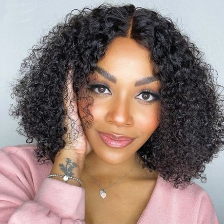 Deep Wave Short Bob Wig Human Hair 13X4