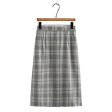 Autumn Clothes Women Skirts Plus Vintage Plaid With